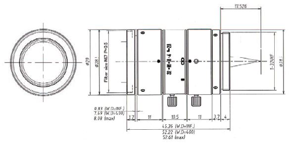 M5028-MPW2 5 Megapixel Ultra Low Distortion Lens